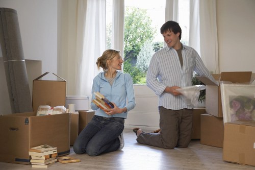 Professional flat removal team handling a Swedish city apartment move