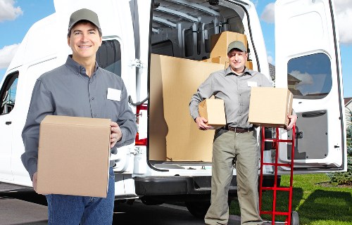 Carefully labeled cartons and fragile items arranged for a Sweden relocation