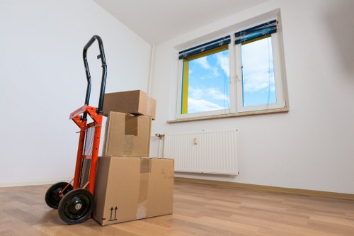 Prepared boxes and furniture for a man with van move in Sweden
