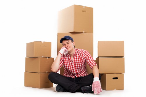 Loading furniture into a hired removal truck